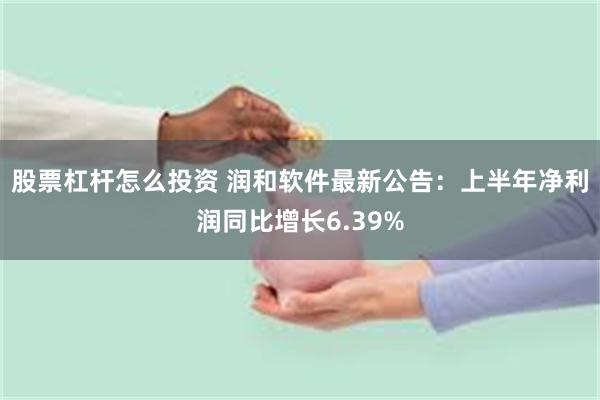股票杠杆怎么投资 润和软件最新公告：上半年净利润同比增长6.39%