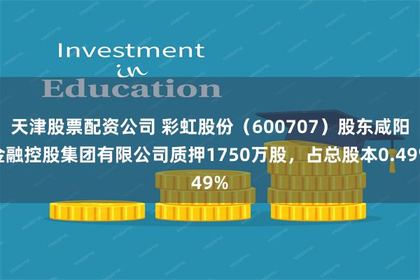 天津股票配资公司 彩虹股份（600707）股东咸阳金融控股集团有限公司质押1750万股，占总股本0.49%