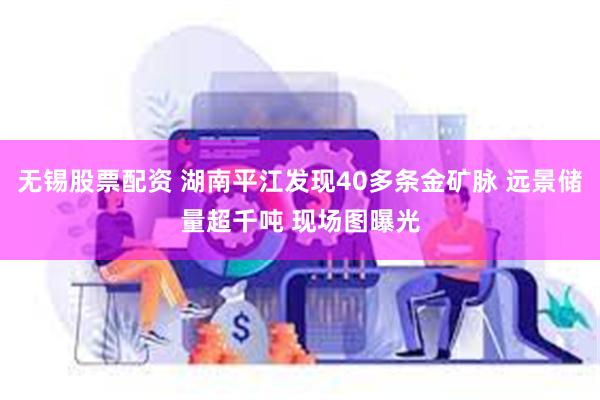 无锡股票配资 湖南平江发现40多条金矿脉 远景储量超千吨 现场图曝光