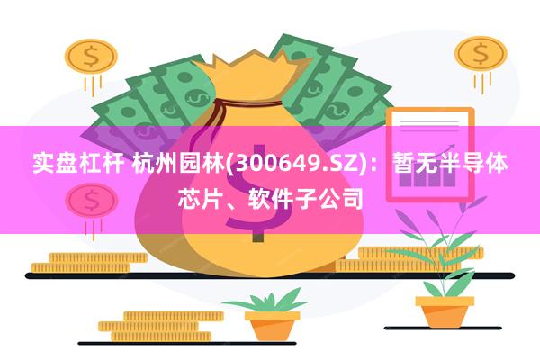 实盘杠杆 杭州园林(300649.SZ)：暂无半导体芯片、软件子公司